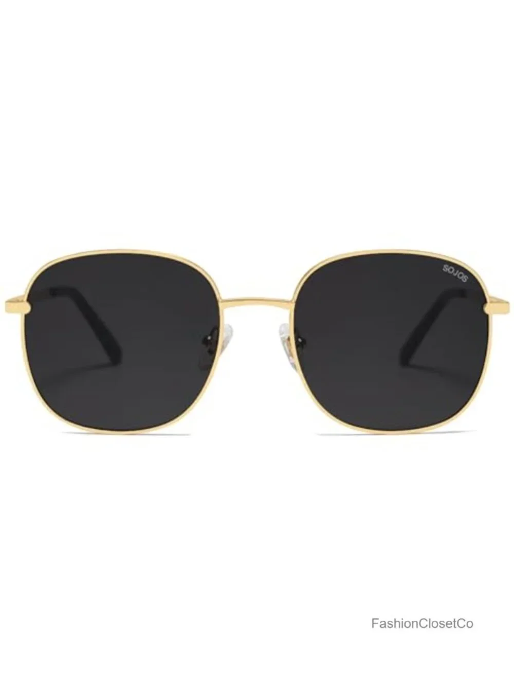 Classic Square Sunglasses Metal Frame Spring Hinges